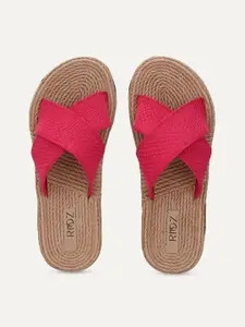 Rioz Women Textured Open Toe Flats with Tassels