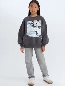 DeFacto Girls Printed Pullover Sweater