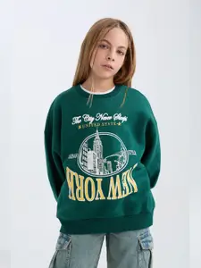 DeFacto Girls Cotton Printed Long Sleeves Pullover