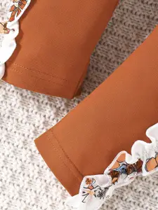 INCLUD Girls Printed Top with Trousers