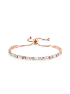Nilu's Collection Women Cubic Zirconia Gold-Plated Wraparound Bracelet