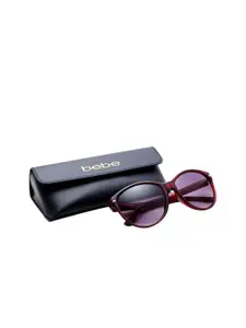 bebe Women Full Rim Oval Sunglasses with UV Protected Lens BB 3034 C3 57