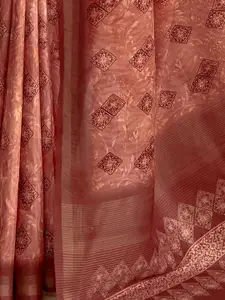 Satrani Striped Zari Pure Silk Banarasi Saree