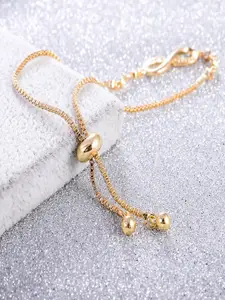 Nilu's Collection Women Cubic Zirconia Gold-Plated Charm Bracelet