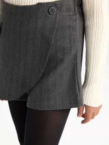 DeFacto Girls Ribbed Pocket Detailing Mini Skorts