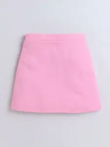 taffykids Girls Colourblocked T-shirt with Skirt