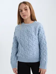 DeFacto Girls Self Design Cable Knit Pullover