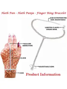 VAMA Women Crystals Handcrafted Silver-Plated Armlet Bracelet