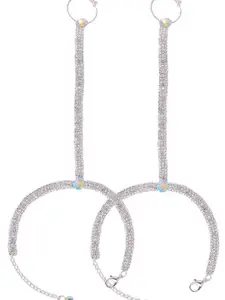 VAMA Women Crystals Handcrafted Silver-Plated Armlet Bracelet