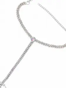 VAMA Women Crystals Handcrafted Silver-Plated Armlet Bracelet