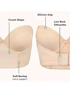 PLUMBURY Medium Coverage Underwired Lightly Padded Bandeau Strapless Bra