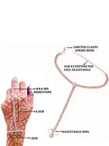 VAMA Women Crystals Handcrafted Rose Gold-Plated Armlet Bracelet