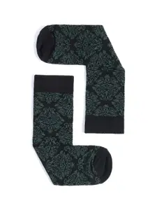 RARE RABBIT Men Pack Of 2 Assorted Patterned Cotton Calf-Length Socks