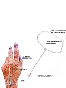 VAMA Women Crystals Handcrafted Silver-Plated Armlet Bracelet