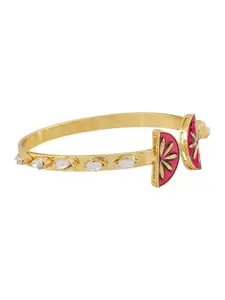 TEEJH Women Handcrafted Gold-Plated Bangle-Style Bracelet