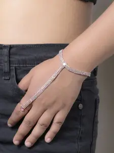 VAMA Women Crystals Handcrafted Rose Gold-Plated Armlet Bracelet