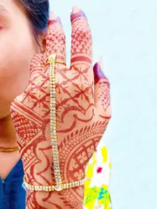 VAMA Women Crystals Handcrafted Gold-Plated Armlet Bracelet