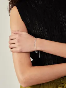 Accessorize Women Brass Silver-Plated Link Bracelet