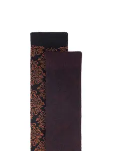 RARE RABBIT Men Pack Of 2 Assorted Printed Cotton Calf-Length Socks