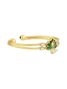 TEEJH Women Handcrafted Gold-Plated Bangle-Style Bracelet