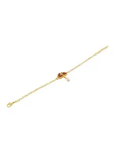 TEEJH Women Handcrafted Gold-Plated Bangle-Style Bracelet