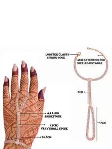 VAMA Women Crystals Handcrafted Rose Gold-Plated Armlet Bracelet