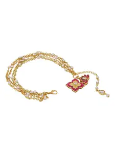 TEEJH Women Handcrafted Gold-Plated Link Bracelet