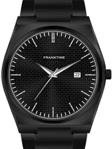 Franktime Men Brass Dial & Stainless Steel Bracelet Style Straps Analogue Watch