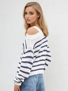 Stylecast X Kotty Women Cotton Striped Pullover Sweaters