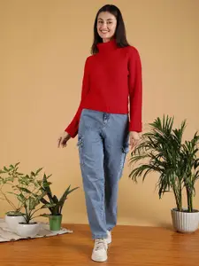 Stylecast X Kotty Women Self Design Crop Pullover