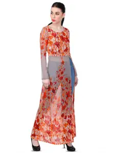 BAESD Women Floral Print Round Neck Maxi Top