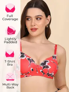 Tweens Floral Printed Full Coverage Lightly Padded T-shirt Bra - All Day Comfort