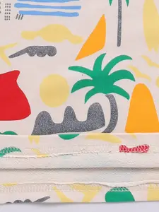 Happy Faces Boys Beach Elements Printed Pure Cotton T-shirt with Shorts