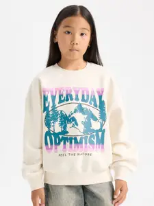 DeFacto Girls Typography Printed Pullover