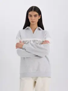 DeFacto Women Typography Printed Pullover