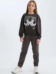 DeFacto Girls Typography Printed Pullover