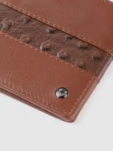 Allen Solly Men Animal Textured Leather Two Fold Wallet