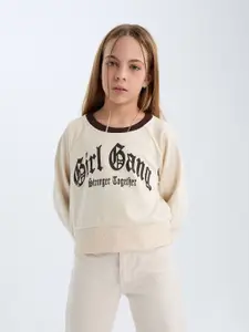 DeFacto Girls Typography Printed Pullover