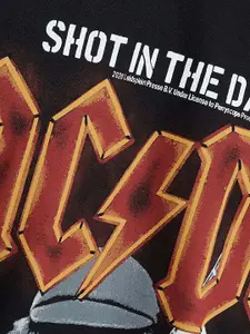 MAX URB_N Men Oversized AC/DC Printed T-shirt
