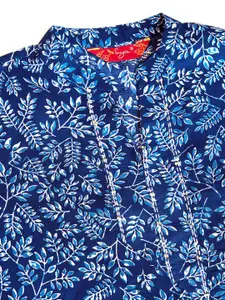 Sangria Floral Printed Cotton Straight Kurta