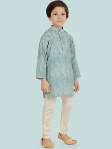 Ethniks Neu-Ron Boys Printed Regular Pure Cotton Kurta with Pyjamas