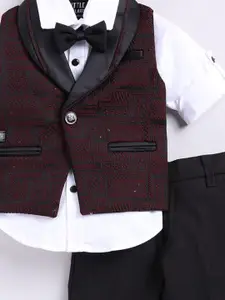 LITTLE COLLARS Boys Roll-Up Sleeves Shirt with Trousers & Waistcoat