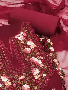 Peachmode Floral Embroidered Unstitched Dress Material