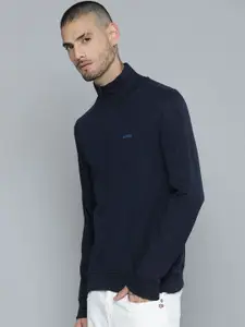 R.Code by The Roadster Life Co. Men Cotton High Neck Long Sleeves Sweatshirt