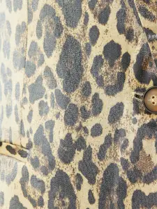 Koton Printed Notched Lapel Collar Single-Breasted Blazers