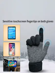 LOOM LEGACY Men Pack Of 2 Patterned Acrylic Touchscreen Gloves