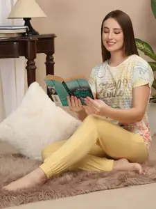 Sweet Dreams Women Printed T-shirt & Pyjamas Night suit