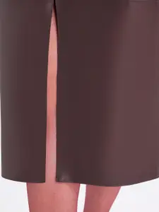 DeFacto Women Front-Slit A-Line Midi Skirt