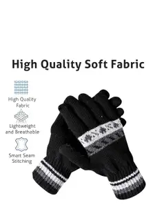 LOOM LEGACY Men Pack of 2 Striped  Winter Gloves