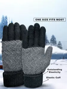 LOOM LEGACY Men Pack of 2 Striped Acrylic Touchscreen Gloves